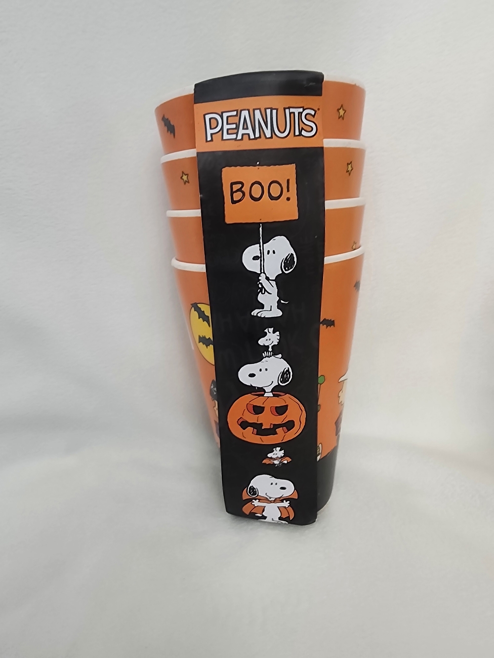 4 Peanuts Orange and Black Halloween Trick-or-Treat Cups